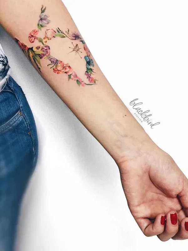 female color watercolor tattoo on forearm #11980 | Tattoo Artist Luiza Oliveira