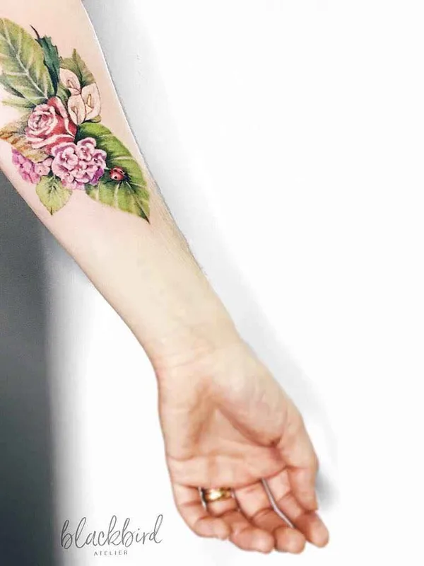 female color watercolor tattoo on forearm #11987 | Tattoo Artist Luiza Oliveira