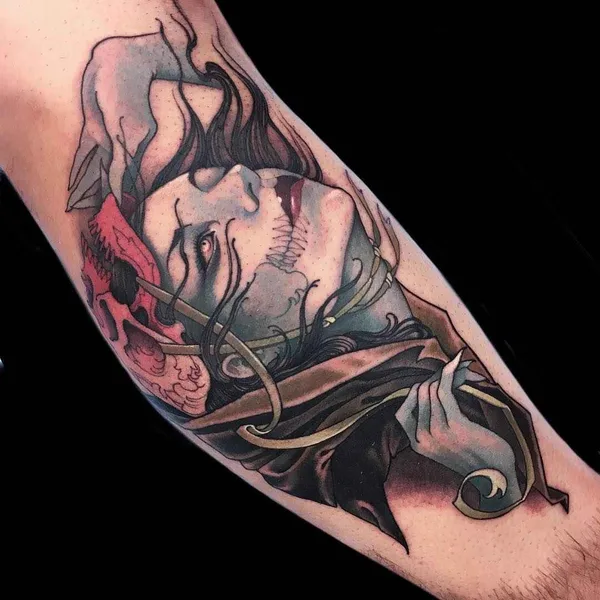 New School tattoo by Teresa Sharpe in Richmond