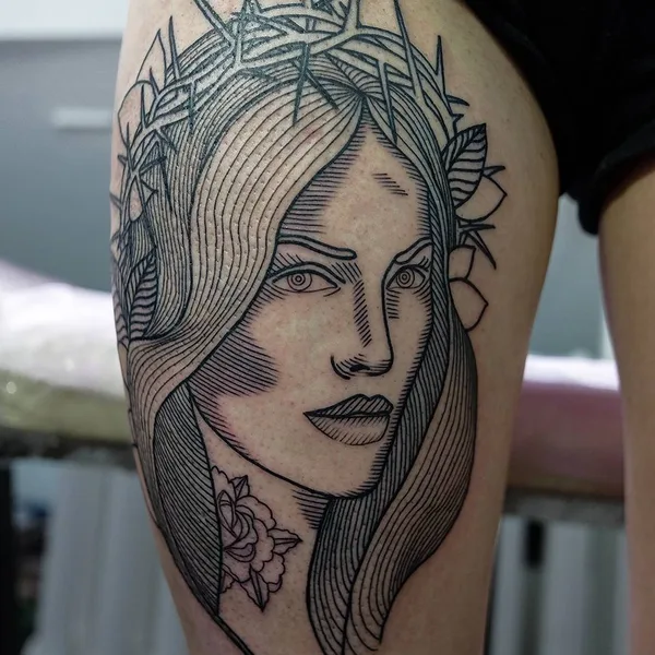 черная tattoo by  Zamyatina Mariya in Тюмень