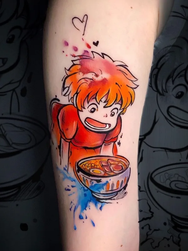 color anime tatouage sur forearm #48602 | Artiste tatoueur Оксана Панова