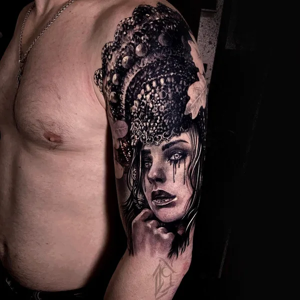 Graphic tattoo by Любовь Котова in Нижний Новгород