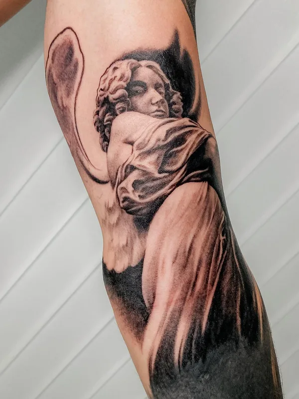 black and grey realism татуировка на forearm #51980 | Тату мастер Максим Волосович