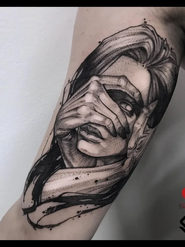female black and grey black and grey татуировка на forearm #52020 | Тату мастер Гузель Лябаева