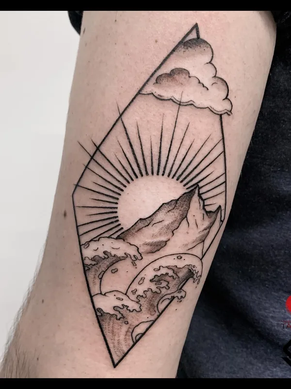 black and grey linework татуировка на forearm #52026 | Тату мастер Гузель Лябаева