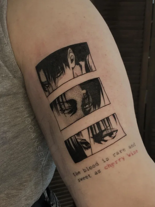 black and grey anime Tatuagem em forearm #52064 | Tatuador Елизавета Хансен