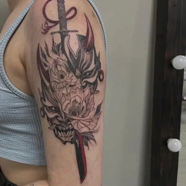 Graphic tattoo by Мария Коблякова in Липецк