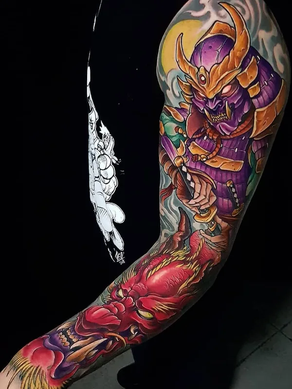 color japanese tattoo on full sleeve #29195 | Tattoo Artist Toni Angar