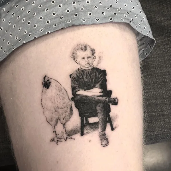 Дотворк tattoo by Jerome in Barcelona