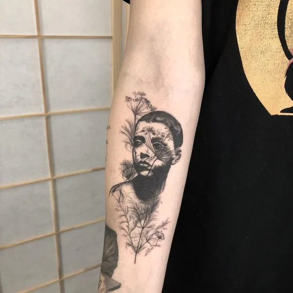 Дотворк tattoo by Jerome in Barcelona