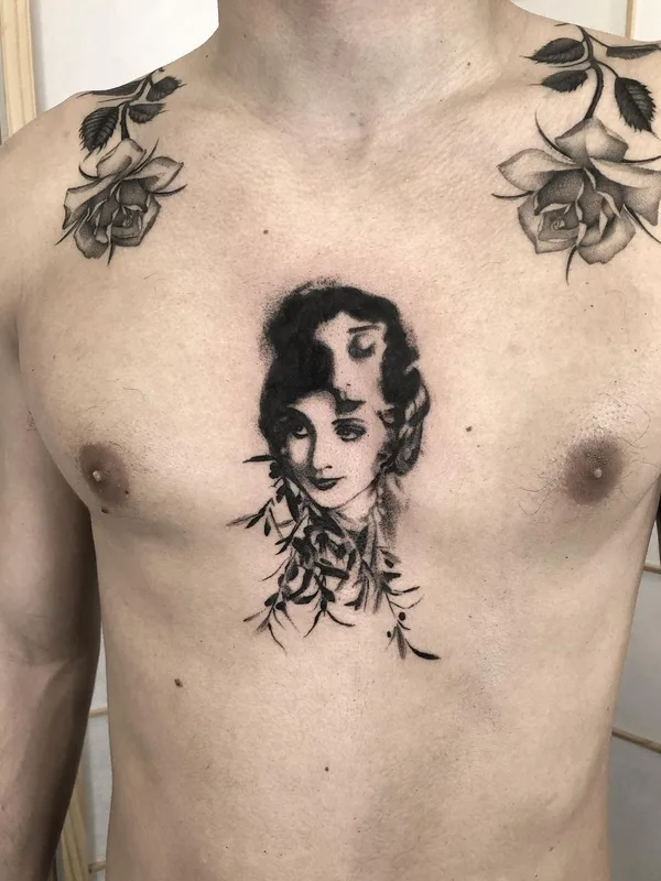 male black and grey black and grey tatuaje en chest #53227 | Tatuador Jerome