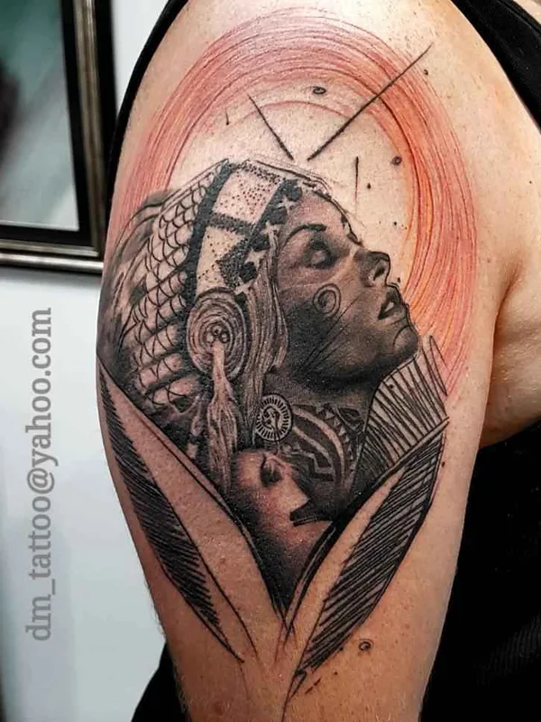 female color realism татуировка на shoulder #15556 | Тату мастер Dan Mihalache