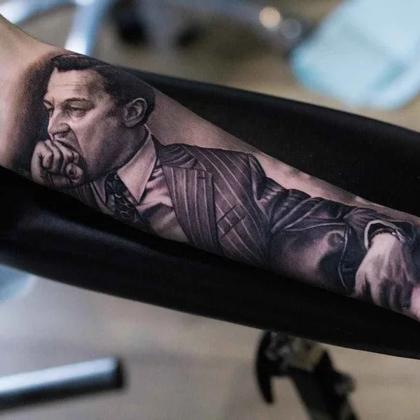 Portrait tattoo by Luka Lajoie in Montréal