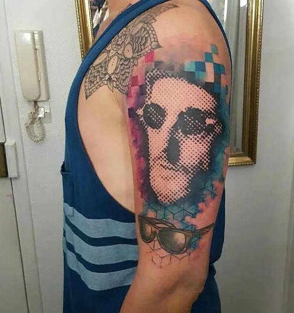 color watercolor татуировка на full sleeve #16631 | Тату мастер Guillaume Smash