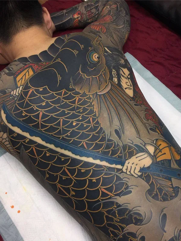 male color japanese Tatuaggio su full back #29797 | Tatuatore Uigu Lee