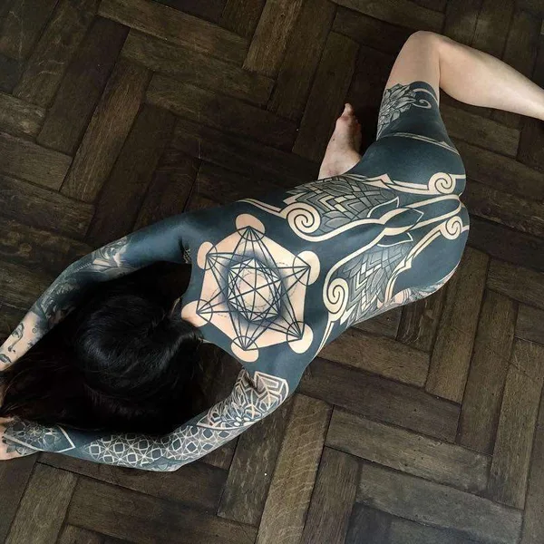 Ornamental tattoo by Pierluigi Deliperi