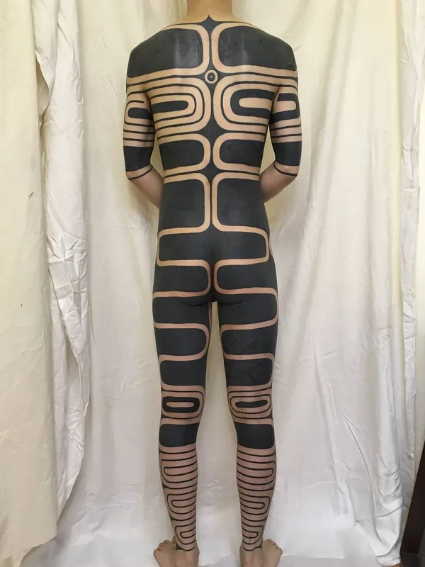black blackwork tattoo on full body #30616 | Tattoo Artist Taku Oshima