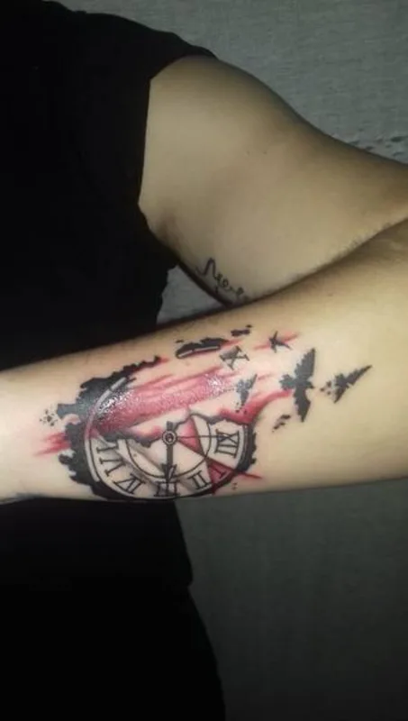 color trash polka Tatuagem em forearm #30628 | Tatuador Evgen Burko