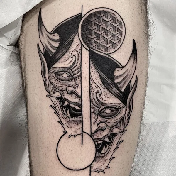 Graphic tattoo by Luca Cospito in Roma