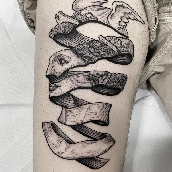 Graphic tattoo by Luca Cospito in Roma