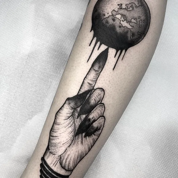 Graphic tattoo by Luca Cospito in Roma