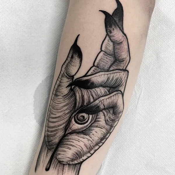 Graphic tattoo by Luca Cospito in Roma