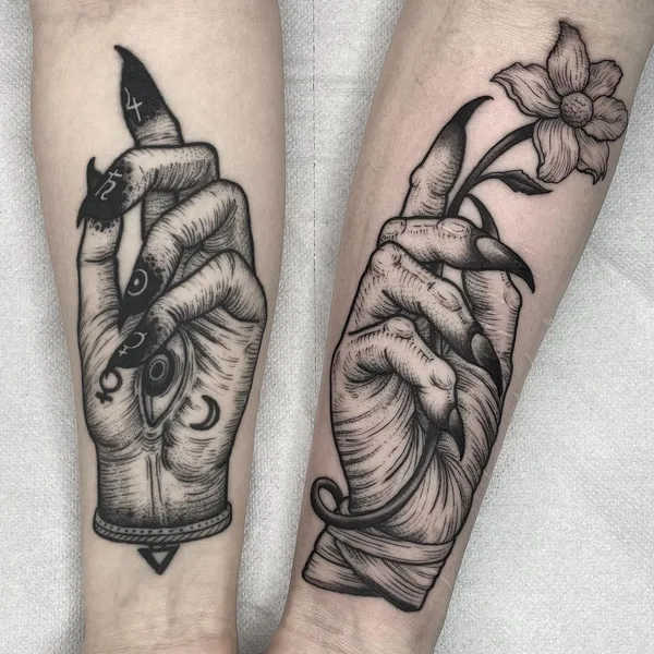 Graphic tattoo by Luca Cospito in Roma