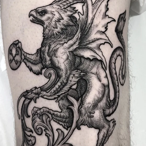 Graphic tattoo by Luca Cospito in Roma