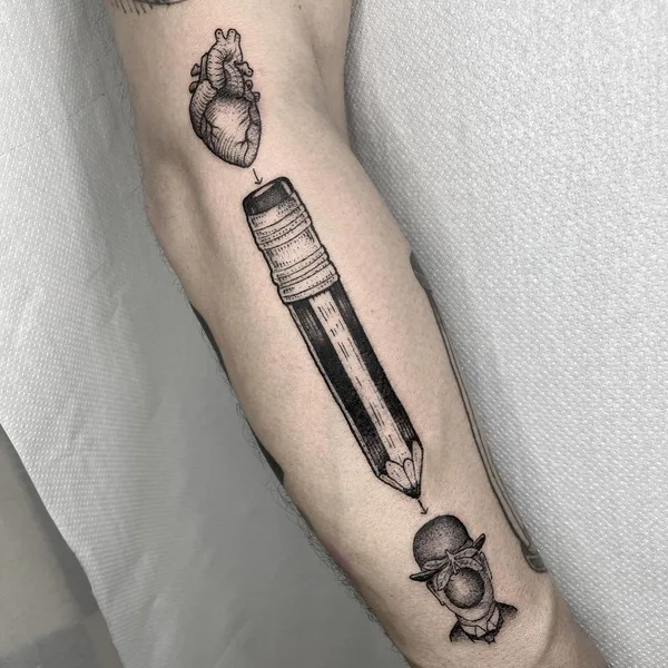 Graphic tattoo by Luca Cospito in Roma