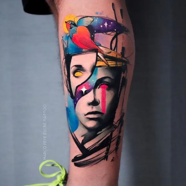 Abstract tattoo by Marco Pepe in Napoli