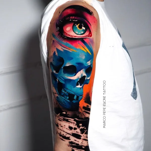 Abstract tattoo by Marco Pepe in Napoli