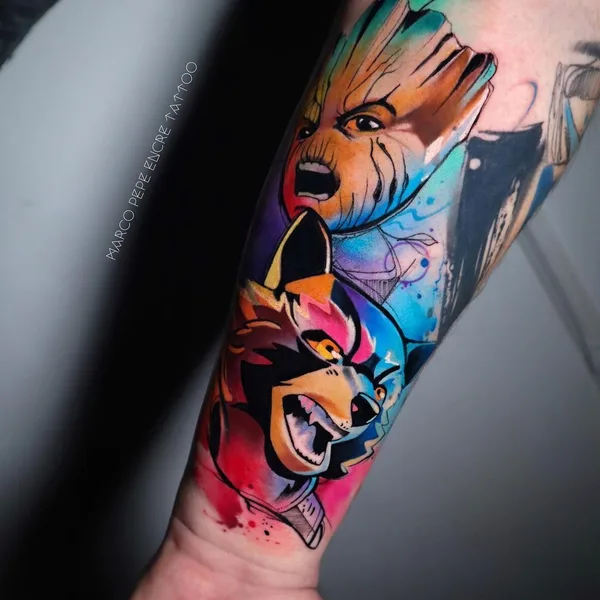 Abstract tattoo by Marco Pepe in Napoli