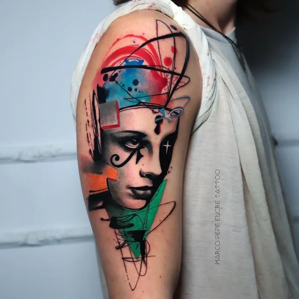 Abstract tattoo by Marco Pepe in Napoli