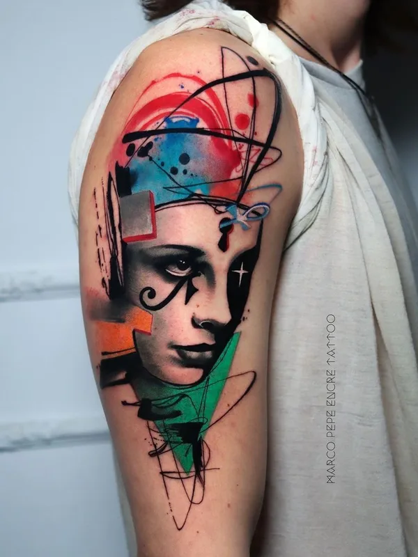 color abstract tattoo on upper arm #40396 | Tattoo Artist Marco Pepe