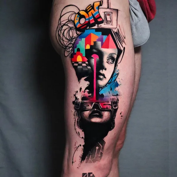 Abstract tattoo by Marco Pepe in Napoli