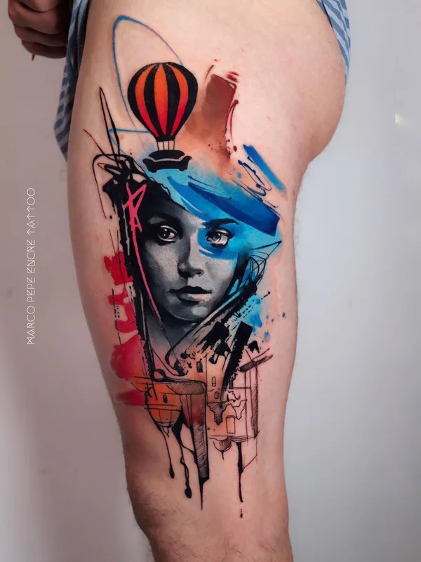 color realism tattoo on thigh #40394 | Tattoo Artist Marco Pepe