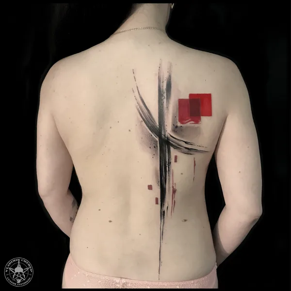 Trash Polka tattoo by Vladimir Cherep in Moscow