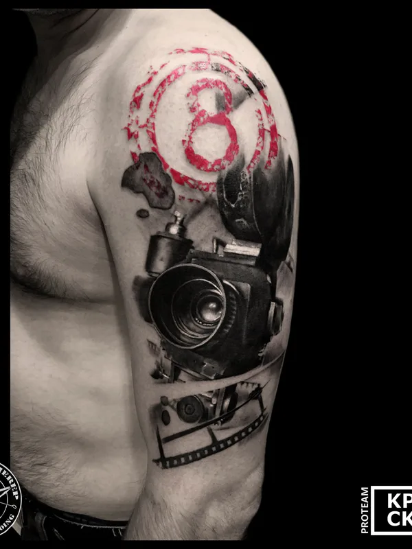 male black and grey realism tattoo on upper arm #31387 | Tattoo Artist Vladimir Cherep 
