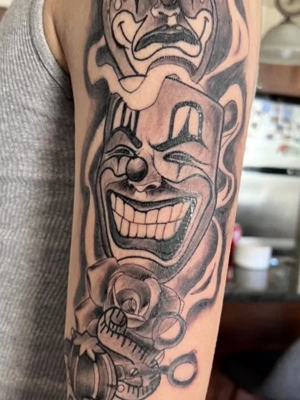 black and grey black and grey Tatuaggio su full sleeve #57331 | Tatuatore James Keller