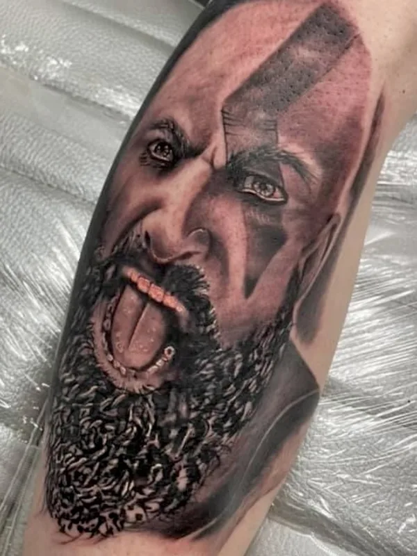 male black and grey realism Tatuaggio su calf #57329 | Tatuatore James Keller