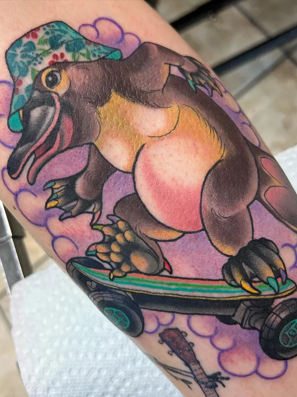 color new school Tatuagem em forearm #57341 | Tatuador Megan Mac