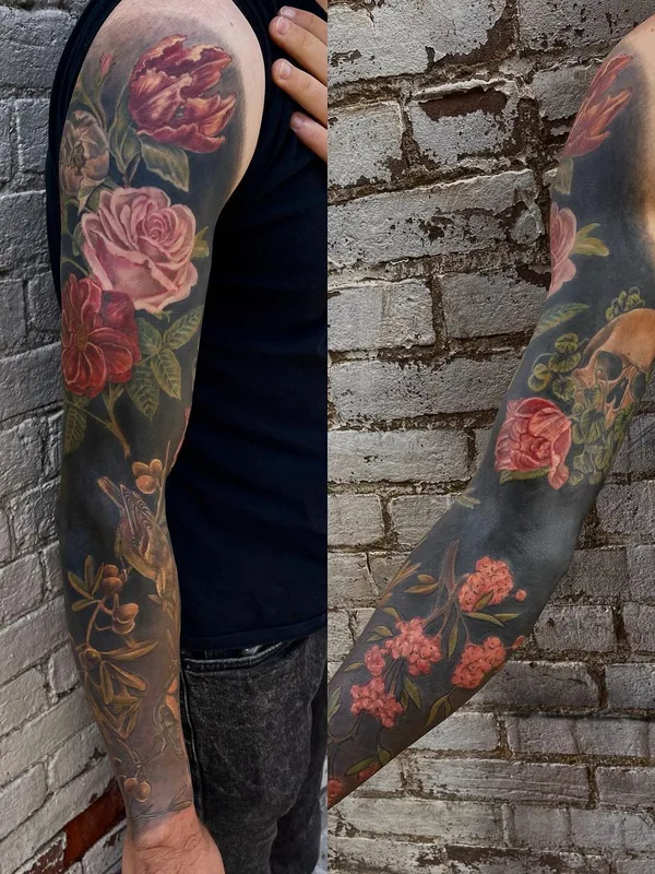 color botanic Tatuaggio su full sleeve #57378 | Tatuatore Courtney Ann Schmidt