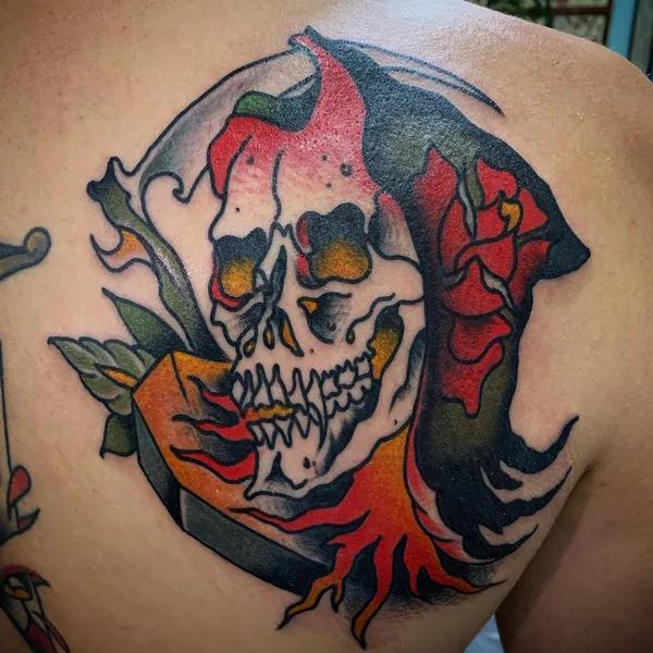 New School tattoo by Jason Thomas in Jackson