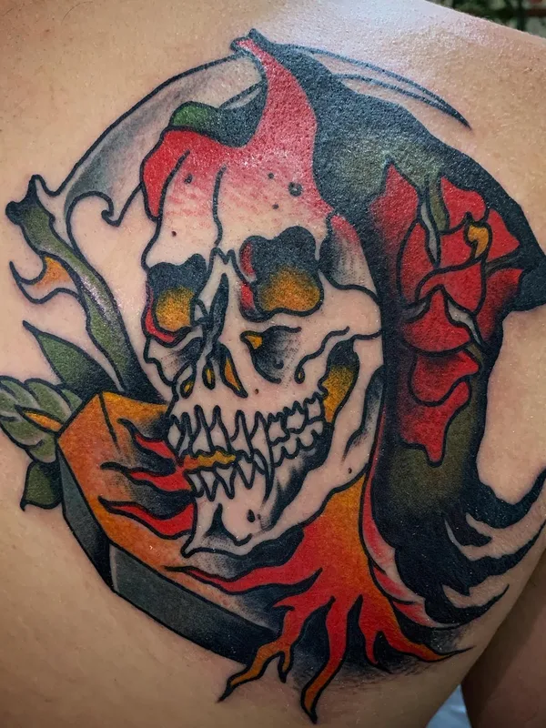 color traditional Tatuagem em upper back #57385 | Tatuador Jason Thomas