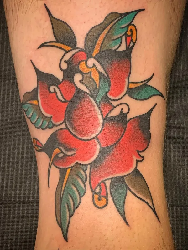 color traditional Tatuagem em calf #57384 | Tatuador Jason Thomas