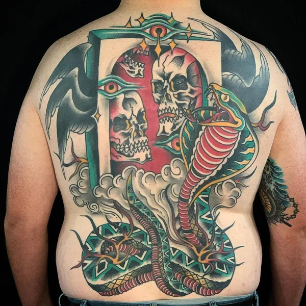 New School tattoo by Jason Thomas in Jackson