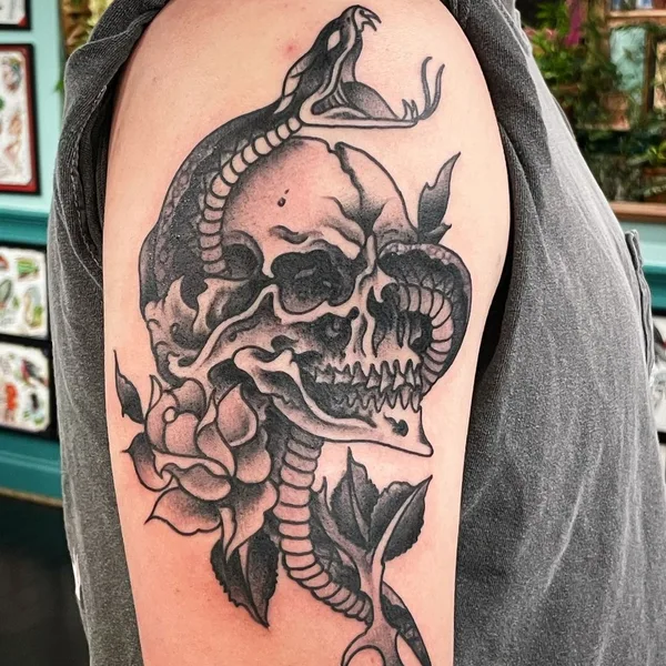 New School tattoo by Jason Thomas in Jackson