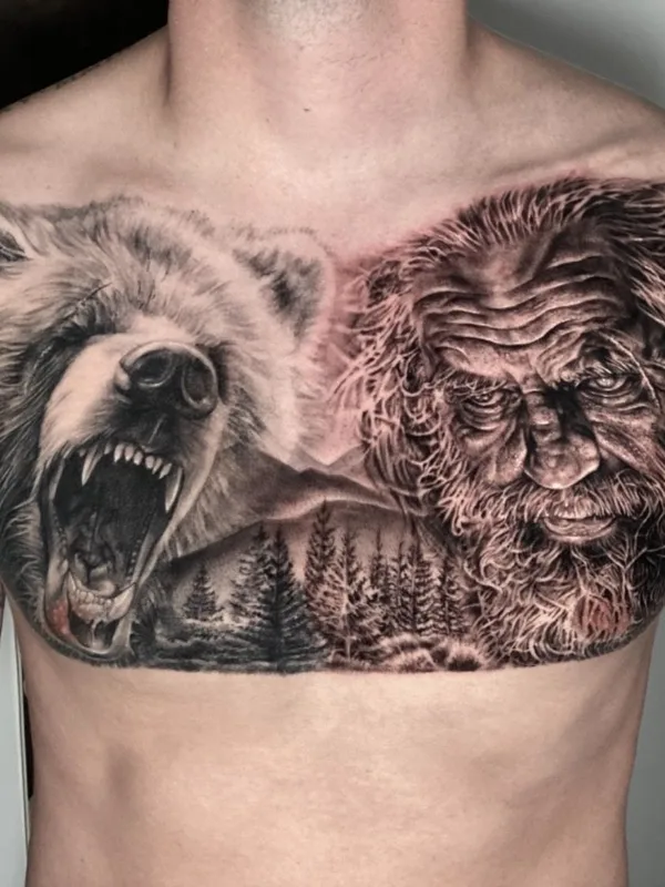 male black and grey realism Tatuagem em chest #41903 | Tatuador Christina Choi