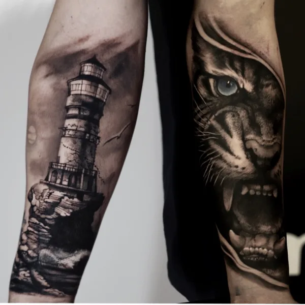 Trash Polka tattoo by Polina Cohen in San Francisco