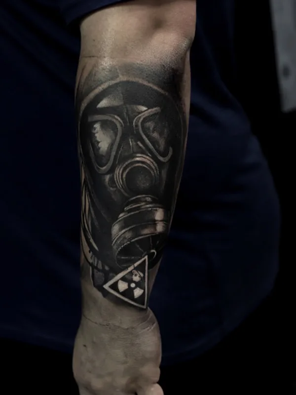 Trash Polka tattoo by Polina Cohen in San Francisco
